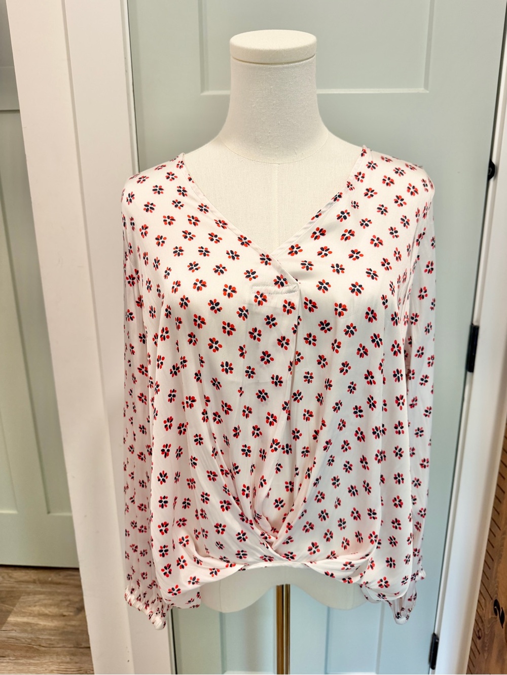 Marks & Spencer Twist Front Blouse Long Sleeve 10 Career Business UK British